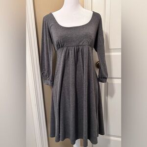 Charlotte Russe 3/4 Sleeves and Tie in Back Gray Dress Size Small